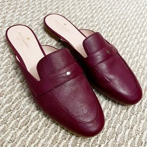 Kate Spade Burgundy Leather Mules